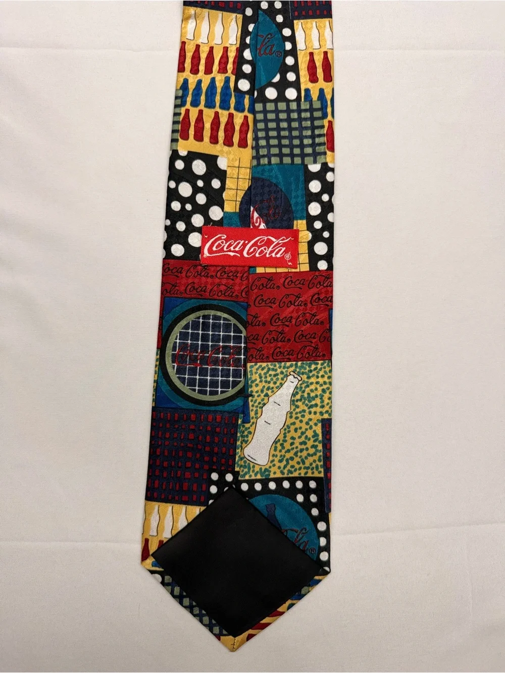 Vintage 90’s Coca-Cola Novelty Necktie Logo Bottle Print Made in USA